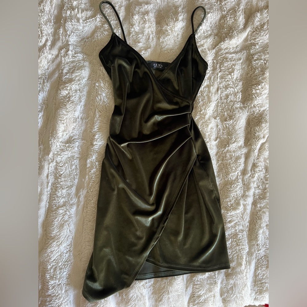 Akira green velvet dress